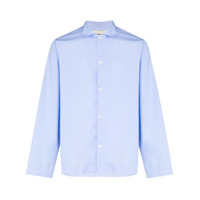 TEKLA Camisa de pijama de algodão orgânico - Azul