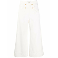 Temperley London Calça jeans pantacourt Fontana com cintura alta - Branco