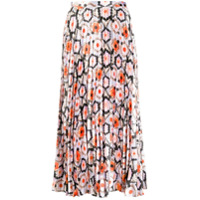 Temperley London Saia com pregas e estampa - Roxo