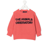 The Animals Observatory Suéter canelado com estampa de logo - Rosa