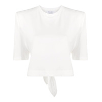 The Attico Camiseta cropped com ombreiras - Branco