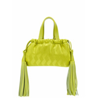 The Attico patterned tassel detail mini tote bag - Verde