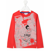 The Marc Jacobs Kids Blusa com estampa de logo e cartoon - Vermelho
