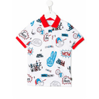 The Marc Jacobs Kids Camisa polo mangas curtas com estampa comic - Branco