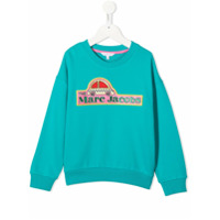 The Marc Jacobs Kids Moletom com patch de logo - Azul