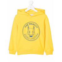 The Marc Jacobs Kids Moletom de algodão com capuz e bordado The Mascot - Amarelo
