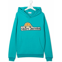 The Marc Jacobs Kids TEEN embroidered logo hoodie - Azul
