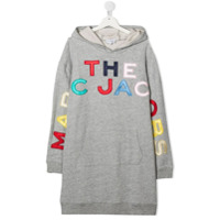 The Marc Jacobs Kids TEEN embroidered logo hoodie dress - Cinza