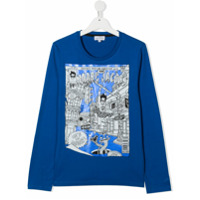 The Marc Jacobs Kids TEEN graphic print long sleeved T-shirt - Azul
