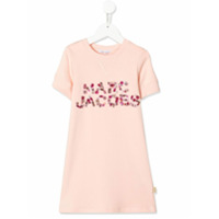 The Marc Jacobs Kids Vestido reto com aplicação de pedras no logo - Rosa