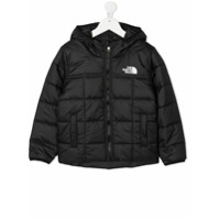 The North Face Kids Jaqueta matelassê com logo no busto - Preto