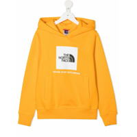 The North Face Kids Moletom de capuz com estampa de logo New Box - Amarelo