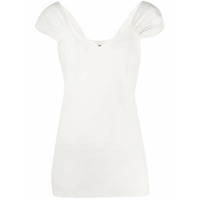 Theory Blusa gola V com detalhe franzido - Branco