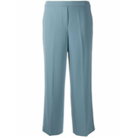 Theory pleat detail wide-leg cropped trousers - Azul