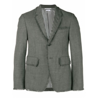 Thom Browne Blazer esportivo de lã com acabamento desfiado - Cinza