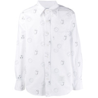 Thom Browne Camisa com botões e bordado - Branco