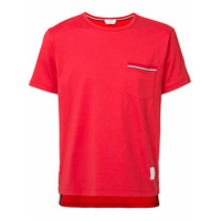 Thom Browne Camiseta com bolso no busto - Vermelho