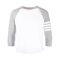 Thom Browne Camiseta com mangas contrastantes - Branco