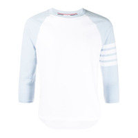 Thom Browne Camiseta mangas 3/4 com listras - Branco