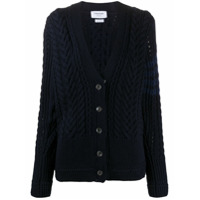 Thom Browne Cardigan de tricô com listras - Azul