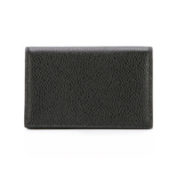 Thom Browne Carteira de couro com logo - Preto