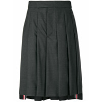 Thom Browne Classic-Rise Pleated Skirt - Cinza