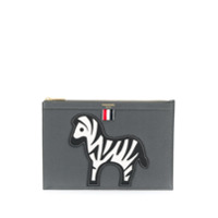 Thom Browne Clutch com aplicação animal - Cinza