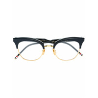 Thom Browne Eyewear Armação de óculos gatinho de ouro 18K - Azul
