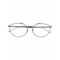 Thom Browne Eyewear Armação de óculos oval - Cinza