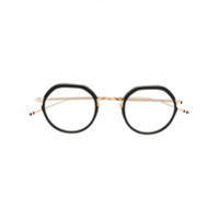 Thom Browne Eyewear Armação de óculos oval - Dourado