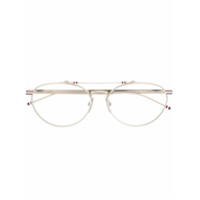Thom Browne Eyewear Armação de óculos oval - Prateado