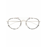 Thom Browne Eyewear Armação de óculos redonda - Cinza