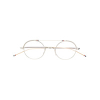 Thom Browne Eyewear Armação de óculos redonda - Prateado