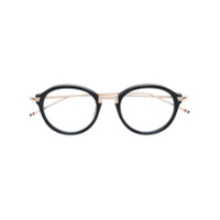 Thom Browne Eyewear Óculos 'Black & Shiny' com acabamento em ouro 18K - Preto