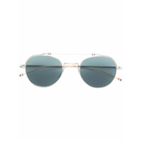 Thom Browne Eyewear Óculos de sol arredondado - Prateado