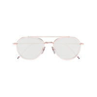 Thom Browne Eyewear Óculos de sol aviador - Metálico