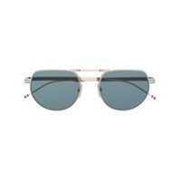 Thom Browne Eyewear Óculos de sol aviador - Prateado