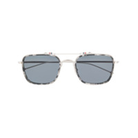 Thom Browne Eyewear Óculos de sol retangular - Prateado