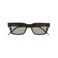 Thom Browne Eyewear Óculos de sol retangular RWB - Preto