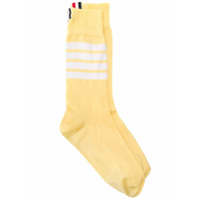 Thom Browne Par de meias com listras - Amarelo