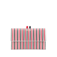 Thom Browne Porta-cartões com detalhe de listras - Vermelho