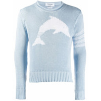 Thom Browne Suéter com padronagem de golfinho - Azul