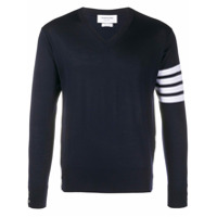 Thom Browne Suéter de tricô com 4 listras - Azul