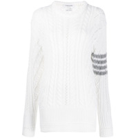 Thom Browne Suéter de tricô com 4 listras - Branco
