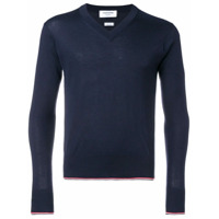 Thom Browne Suéter decote careca de cashmere - Azul