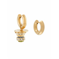 Timeless Pearly Discs hoop earrings - Dourado