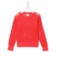 Tiny Cottons Suéter com logo e efeito de tela - Vermelho