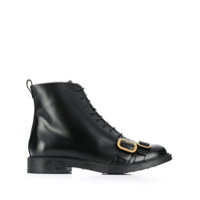 Tod's Ankle boot com detalhe de fivela e amarração - Preto