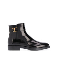 Tod's Ankle boot com placa de logo e zíper lateral - Preto