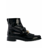 Tod's Ankle boot de couro com franjas - Preto